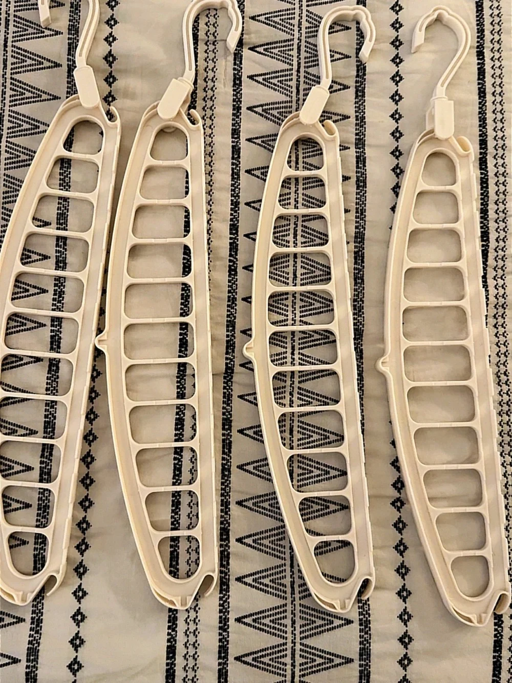 Plastic Multi-Slot Hanging Scarf & Accessory Organizer - Cream